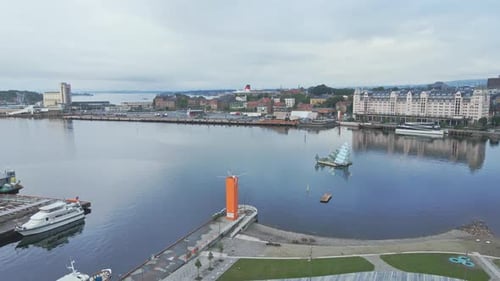 The harbour of Oslo Norway is peaceful and serene