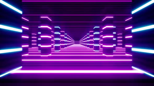 Glow Neon Lines Hall Vj Loop