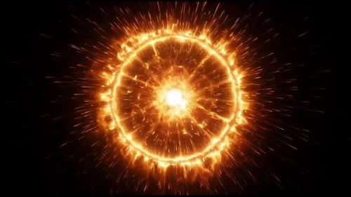 Cosmic Energy Burst Animation with Fiery Particles