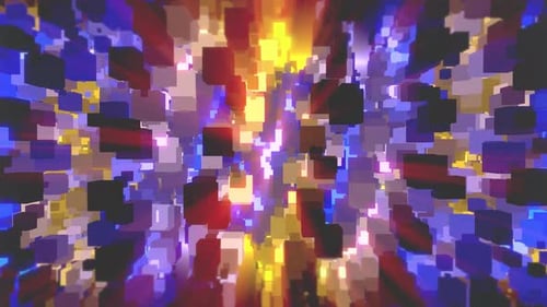 Abstract Futuristic Digital Cubes Tunnel Loop Background