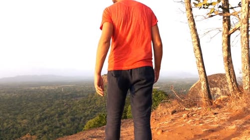 Man Exploring, Walking on Hill, Super 240