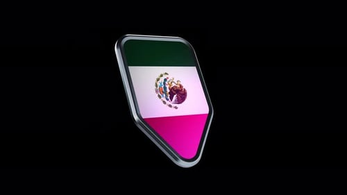 Animated 3D Mexico Flag Location Pin Icon