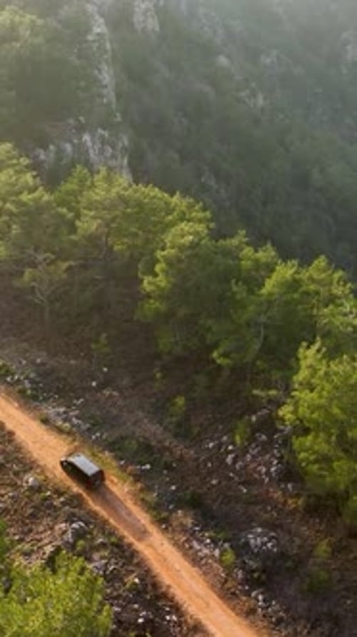 Vertical Video Coastal Marvel Aerial View of House Construction in Alanya Turkey