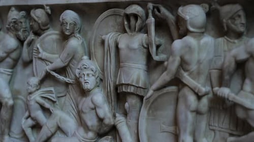 Roman Battle Scene on Sarcophagus