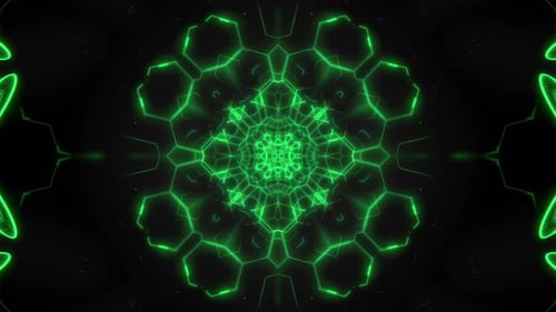 Green Neon Geometric Tunnel Loop