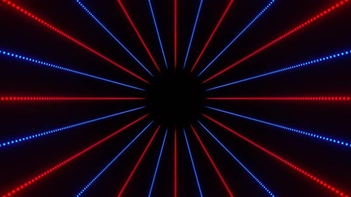 Blue And Red Spiral Neon Light Ribbon Background Vj Loop In HD