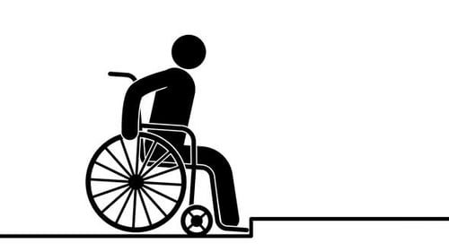 Person with disabilities in a wheelchair