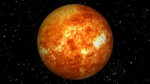 Animated Rotating Celestial Body in Starry Deep Space