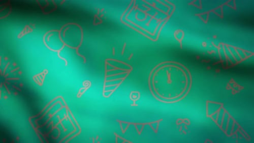 Seamlessly Looping New Year's Eve Celebration Background with Decorative Icons