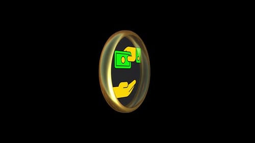 Animated 3D Gold Coin with Money Transfer Icon