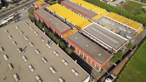 aerial factory buildings