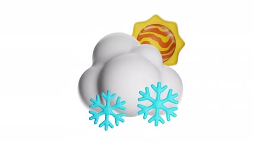 3d Icon Animation Snowfalls