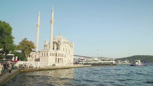 Awesome view of Ortakoy Mosque and the Bosporus in Istanbul