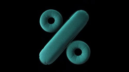 Abstract 3D Percentage Symbol Rotating Element