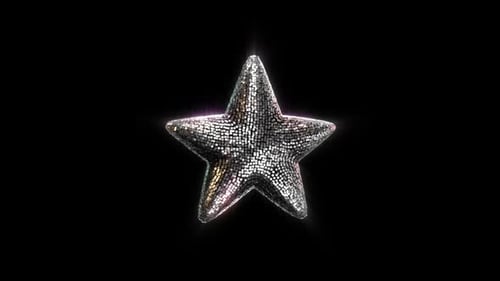Star Icon disco ball social media aesthetics on a transparent alpha loop