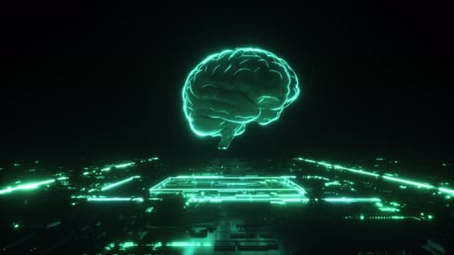 Rotating Brain Hud Digital Backdrop