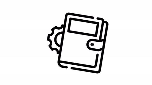 Animated Minimalist Line Art Icon for Business Management