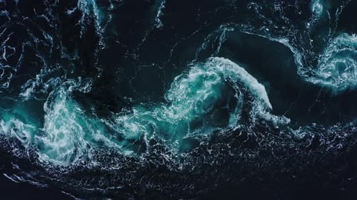 Current Saltstraumen the Great Mass of Water Entering at High Tide Fjord Saltstraumen Norway