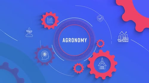 Flat Infographic Icons Background Agronomy Loopable Animation