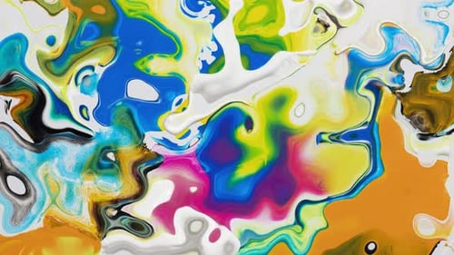 Vibrant Fluid Paint Swirls Abstract Motion Background