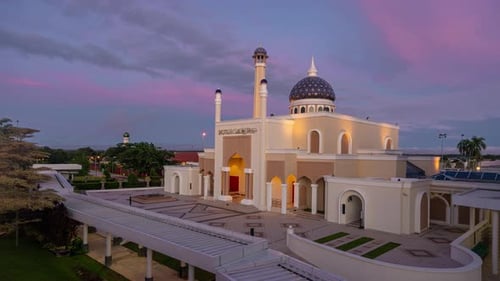 Brunei Airport Mosque at Sunrise