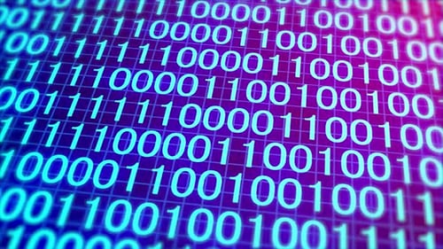 Digital Binary Code Animation High Tech Background, Animation Abstract Data Transfer Background.