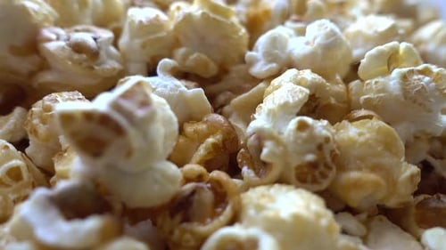 Caramel Popcorn Close-Up Macro Dolly Shot
