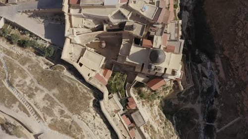 Mar Saba Greek Orthodox Monastery in Israel Judaean Desert, Aerial view