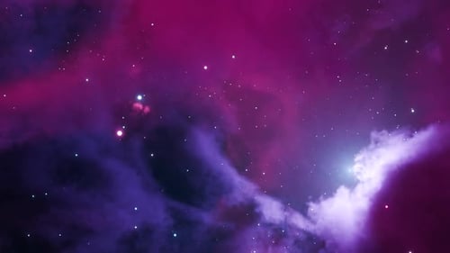 Espaço aberto com nebulosas e campos estelares.