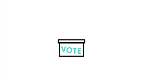 Flat Design Voting Ballot Box Icon Animation