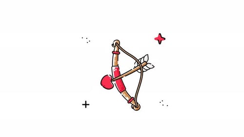 Sketchy Animated Cupid's Bow and Heart