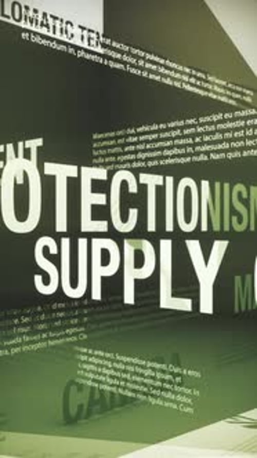 2025 Tariffs and Global Trade War Related Terms Seamless Animated Loop Vertical Video