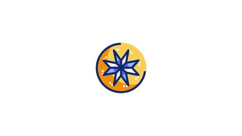 Flat Design Animated Star Circle Icon Outro