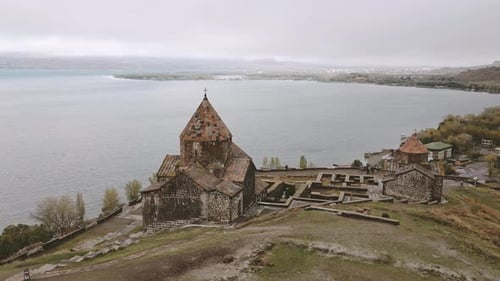 Tourist Group By Sevanavank Monastery In Armenia