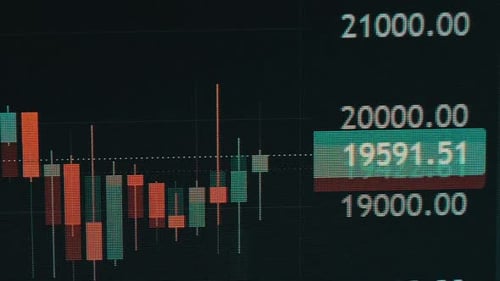 Bitcoin Trading With Price Evolution Graph of Crypto Trading Online on Screen