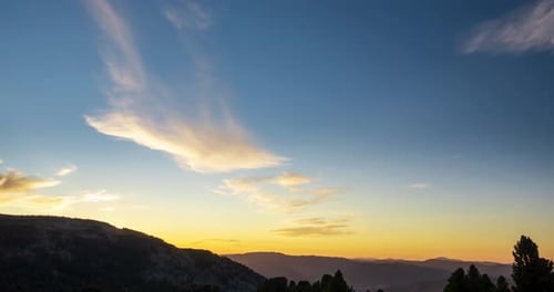 Mountain Lake Time Lapse in Summer or Autumn Wild Nature and Beautiful Sunset Moving Clouds Deep