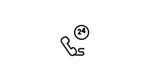 24/7 Phone Call Service Icon Animation