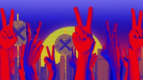 Victory Hands Abstract Background Loop