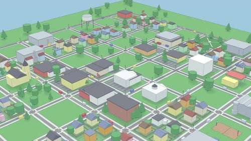 Cartoon City Road Buildings Town Bg es capaz de dar vueltas sin fin