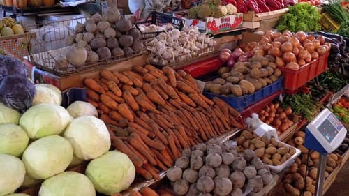 Showcase with Colorful Oriental Spices and Condiments on the Street Market