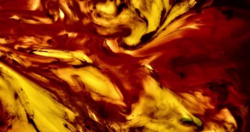 Swirling Abstract Patterns in Yellow and Brown