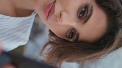 Beautiful Woman Posing Close Up