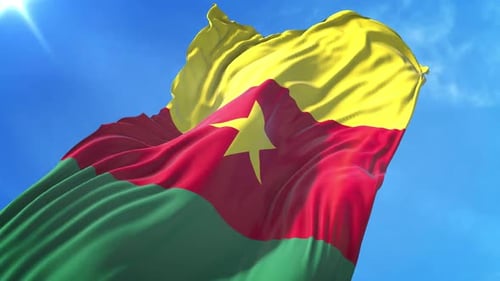 Cameroon Flag Low Angle View
