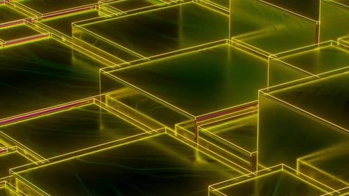 Rising Cubes avec boucle jaune en néon