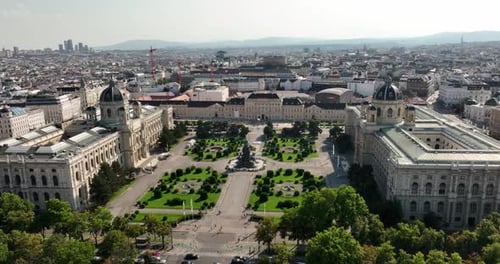 Aerial View of Maria Theresia Monument and Museums Quartier Maria Theresien Platz Art History