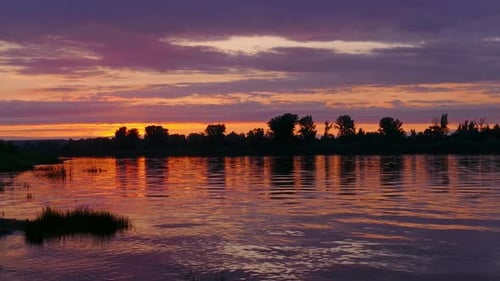 River Sunset Landscape Timelapse