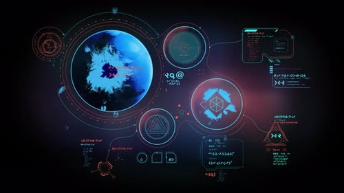 Fantastisches Videoposter mit Alien-Infografik