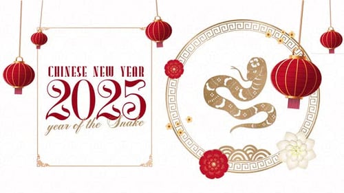 Animation créative de vacances, année chinoise 2025 du serpent, fond clair