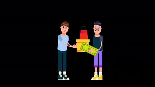 2D Seller And Customer Alpha Channel 4K