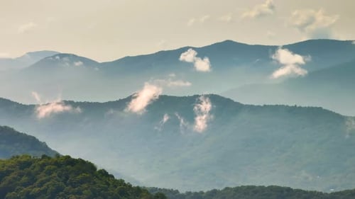 Nature Landscape of Tennessee Appalachian Mountains Mountain Forest with Green Canopies in Summer